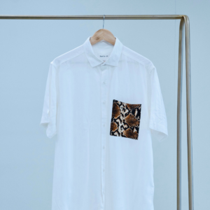 Animal Patch Pocket White Shirt