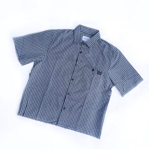 Vintage Checked Crop Shirt - Blue