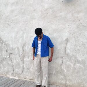 Blue Cropped Shirt