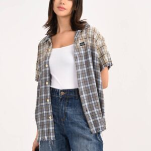CROPPED VINTAGE CHECKED SHIRT