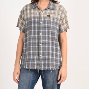 CROPPED VINTAGE CHECKED SHIRT