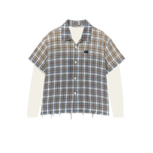 CROPPED VINTAGE CHECKED SHIRT