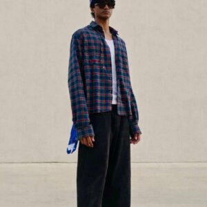 Customised flannel crop shirt