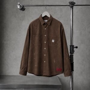 Vintage acid wash olive green Shacket