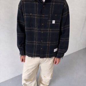 Vintage plaid raw edge shirt