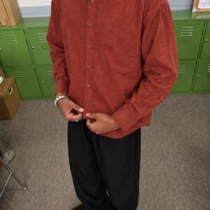 Burnt orange linen shirt